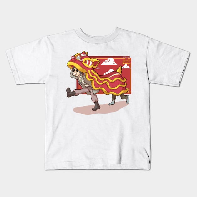 Lion Dance Kids T-Shirt by Hayde